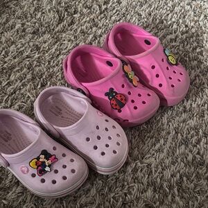 CROCS Kids Pink Water Shoes with Fun Charms